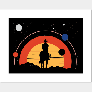 Horse Riding Astronaut Space Travel Solar System Posters and Art